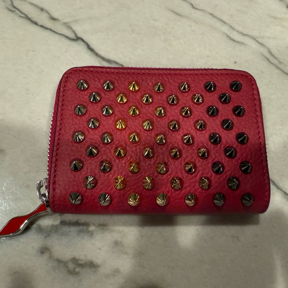 Christian louboutin spike panettone coin purse pink and red - Picture 9 of 16